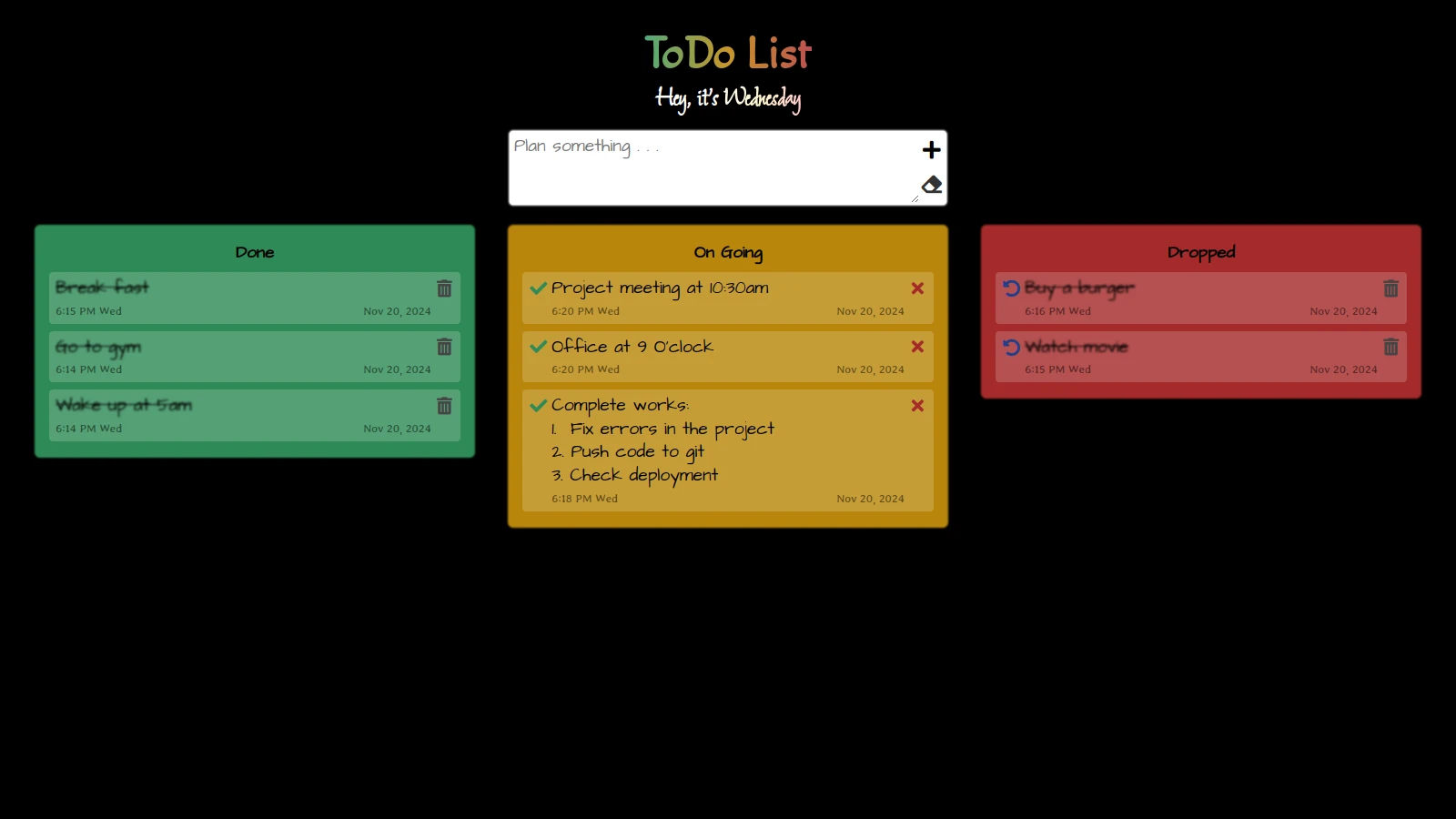 Project ToDo List